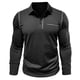 thumbnail image 4 of Blusa y camisa de manga larga con cuello vuelto para hombre, estilo casual, lisa, de manga larga, con cuello vuelto y botones, estilo jersey, para hombre, de poliéster, algodón y poliéster., 4 of 8