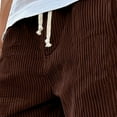 thumbnail image 5 of Lumtrix Men's Casual Corduroy Shorts 5 Inch Elastic Waist Drawstring Summer Beach Breathable Shorts Loose Fit With Pocket Brown L, 5 of 7