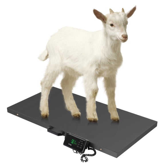 Digital Shipping Scale 1100Lbs Capacity, Stainless Steel Livestock Vet Scale for Large Pets Farm Warehouse, Measures Dog Sheep Pig, Black