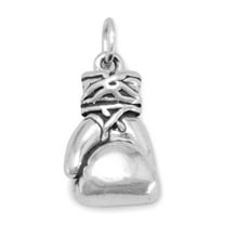 Oxidized 925 Sterling Silver 10mm X 20mm Boxing Glove Charm Pendant Necklace for Women