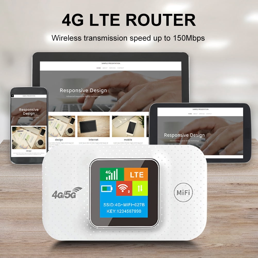 Pohot 4G LTE Portable WiFi Hotspot 3000mAh 150Mbps Wireless Internet Router Support 8 To 10 Users with Sim Card Slot Mini Outdoor Hotspot Type-C for Home Office Car Travel