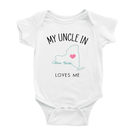 

My Uncle In New York Loves Me Baby Romper Boy Girl Clothing 18-24 Months