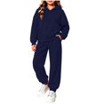 thumbnail image 7 of VIPOIN Kids Full Zip Up Fleece Hoodie and Jogger Pants Set, Cozy Solid Color Tracksuit for Daily Wear, 7 of 7