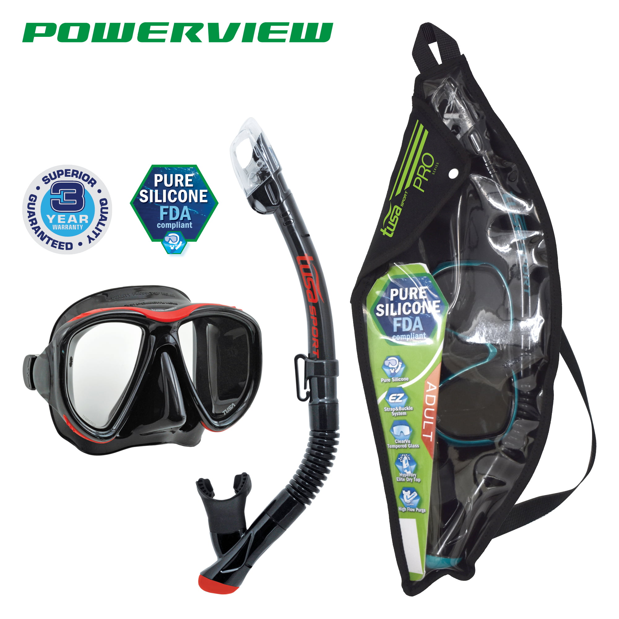 Tusa Sport Blu/Black Snorkel Fin mask equipment travel adjustable scuba UP3521QB 
