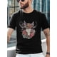thumbnail image 3 of Camisetas para hombre, camiseta de algodón con cuello redondo y estampado de vaca y flores del oeste, de manga corta, estilo retro vaquero y ganado., 3 of 8