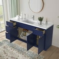 thumbnail image 3 of Vanity Art 63" Freestanding Bathroom Vanity Cabinet without Top in Blue, 3 of 6
