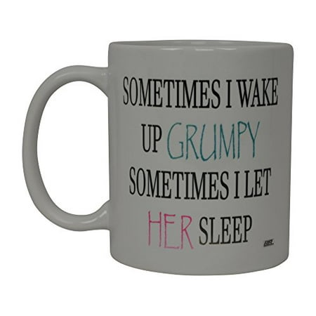 Best Funny Coffee Mug Husband Wife Grumpy Sleep Novelty Cup Wife Great Gift Idea For Men or Women Married Couple Spouse Lover Or Partner