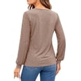 thumbnail image 5 of UVN Blouses for Women Dressy Lace Pleated Tunic Tops Casual Long Sleeve Fall Shirts, 5 of 9