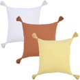 thumbnail image 6 of Ox Bay 20" x 20" Hand-Woven Orange Solid Organic Cotton Pillow Cover, 6 of 11