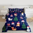 thumbnail image 2 of Homewish Kawaii Cat Kitten Bedding Comforter Set,Merry Christmas Twin Comforter Sets,Xmas Tree Snowflake Bedding Set For Girls Teens,Microfiber Bedroom Decor Reversible,2 Pieces, 2 of 8