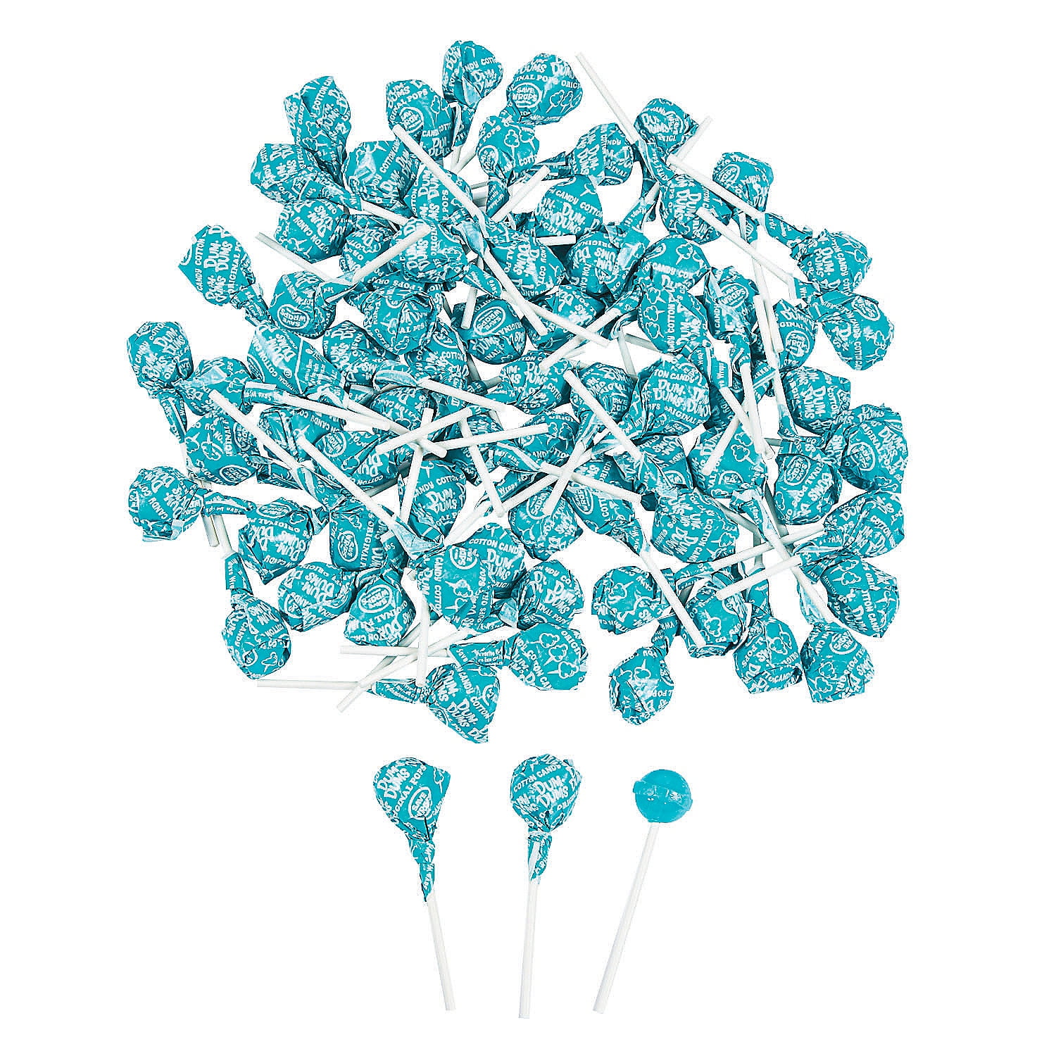 Ocean Blue Dum Dums® Solid Color Lollipops, Edibles, Wedding, 75 Pieces
