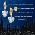thumbnail image 2 of Gem Stone King 3.81 Ct Heart Shape Sky Blue Topaz G/H Lab Grown Diamond 14K Yellow Gold Earrings, 2 of 6