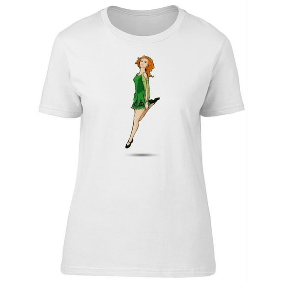 Lovely Irish Dancer Lady T-Shirt Women -Image by Shutterstock, Female Large