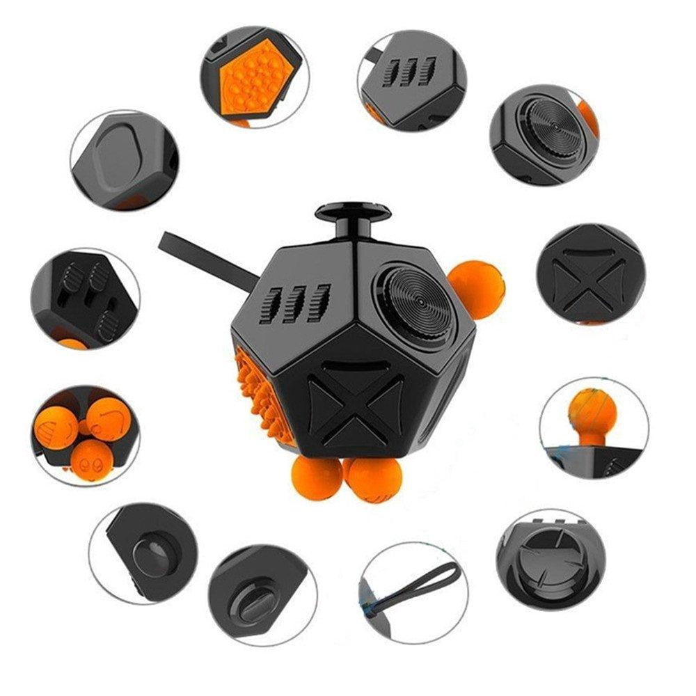 Fidget Dodecagon 12 Side Fidget Cube Relieves Stress And Anxiety Anti Depression Cube For Children And Adults With Adhd Add Ocd Autism A1 Black Walmart Com Walmart Com