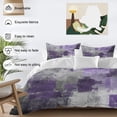 thumbnail image 4 of Purple Grey Duvet Cover Set, Modern Oil Painted Abstract Art Aesthetics Soft Duvet Cover Twin Size Bedding Set 4 Pieces, 1 Quiltcover and 2 Pillowcases with Zipper, 1 Bed Sheet for All Seasons, 4 of 9