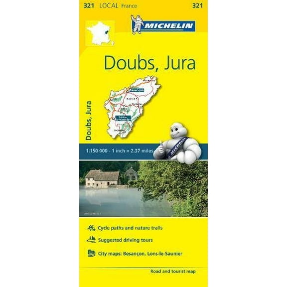 Michelin FRANCE Doubs, Jura Map 321
