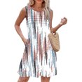 thumbnail image 2 of Women's Summer Dresses 2025 Casual Sleeveless Floral Print Tank Loose Sundress with Pocket, 2 of 8