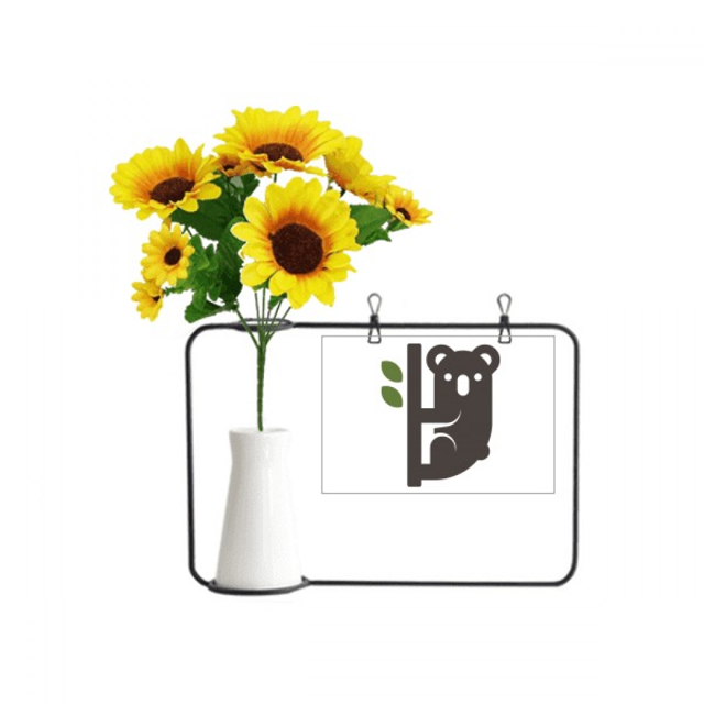 Silueta Australia koala y eucaliptos Jarrón de girasol artificial