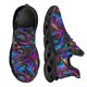 thumbnail image 1 of Zapatillas deportivas psicodélicas negras de moda para hombre, transpirables, con cordones ligeros, de malla, personalizadas, 1 of 6