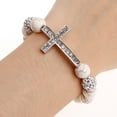 thumbnail image 2 of BQBQERT White Stone Beads Rosary for Bracelet Catholicism for Jewellery for Family Elders S, 2 of 6