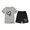 Gray, variant on Hrsba Fashion Boy And Girls' Casual Short Sleeve Round Neck Collar Botton Solid Color Short Pants Sets,Toddler Summer Short Sleeve Round-Neck Blouses & Shirts Sets