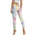 thumbnail image 2 of COEQINE Tummy Control Yoga Leggings for Women with Pockets Breathable High Waisted 4-Way Stretch Full-Length Pants Multicolor Tie-Dye No See Through Hip Lift Tights, S, 2 of 7