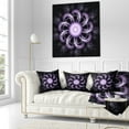 thumbnail image 3 of Designart Rounded Light Purple Fractal Flower - Floral Throw Pillow - 18x18, 3 of 5
