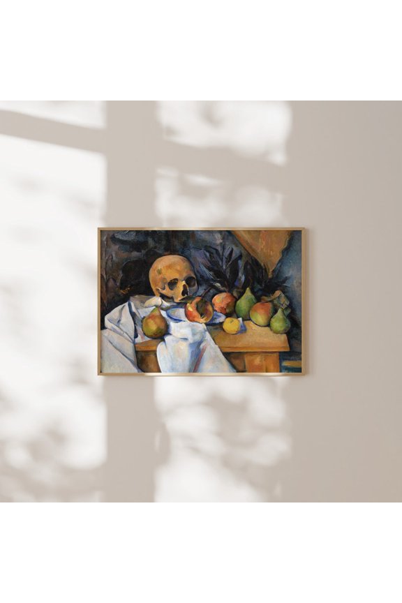 Paul Cezanne Still Life Skull Gothic Impressionist Landscape Wall Decor Unframed Paper Print