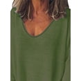 thumbnail image 3 of FASHIONWT Women Plus Size Long Sleeve Round Neck Solid Loose Street Style Top, 3 of 4