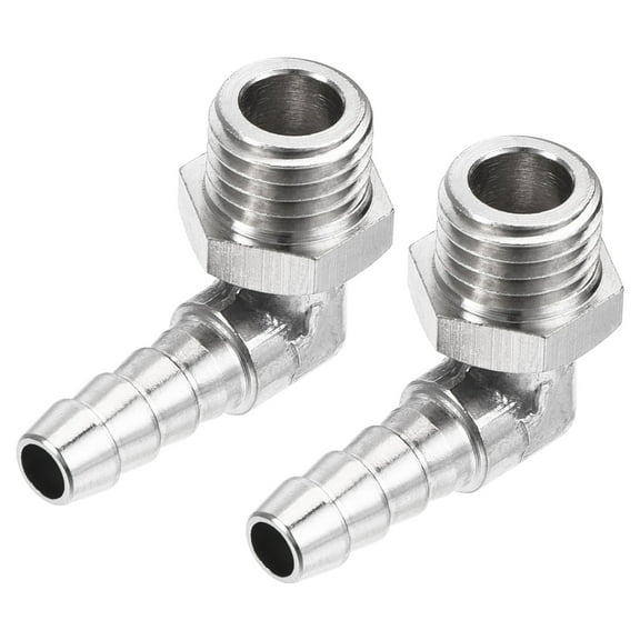 Uxcell Copper Hose Barb Fitting Elbow 6mm Barbed M12x1.5 Male Thread 2 Pack