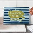 thumbnail image 2 of Saying Cutting Board, Marine Themed Inspirational Phrase for Life Navy Vintage Style and Artisan Design, Decorative Tempered Glass Cutting and Serving Board, Small Size, Yellow Blue, by Ambesonne, 2 of 5