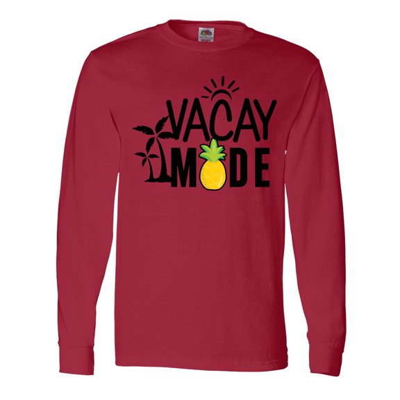 Inktastic Vacay Mode with Palm Trees Sun and Pineapple Long Sleeve T-Shirt