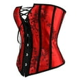 thumbnail image 1 of Corsets Rouges Aguichant pour Femmes Grande Taille Corset Oriental en Dentelle Florale, 1 of 9