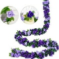thumbnail image 3 of Topboutique 5 Pcs Flower Garland Fake Rose Vine Artificial Flowers Hanging Rose Ivy Garland Purple Silk Flower Rose Garland for Wedding Wall Arch Party Background Decor,40ft(8ft/Pc), 3 of 9