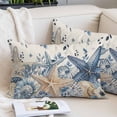 thumbnail image 2 of Blue Starfish Coastal Throw Pillow Covers, Eucalyptus Summer Nautical Shell Rustic Soft Breathable Pillow Cases with Invisible Zipper, Small Pillowcases for Couch Bed Sofa Chair 16x24 Inches, 2 of 9