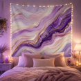 thumbnail image 2 of Purple Agate Waves Across Cream Marble, Dramatic Abstract for Decor Enthusiasts, Mineral Art, Housewarming Gift, Tapestry Wall Hanging for Bedroom and Living Room, 2 of 7