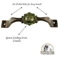 thumbnail image 2 of Urbalabs Cast Iron Kitchen Cabinet Handles and Drawer Pulls Western Concho Cross Horseshoe and Star Country Home Rustic Decor Farmhouse Cabinet Handle Cabinet Knobs (5, Green Western Cross), 2 of 7