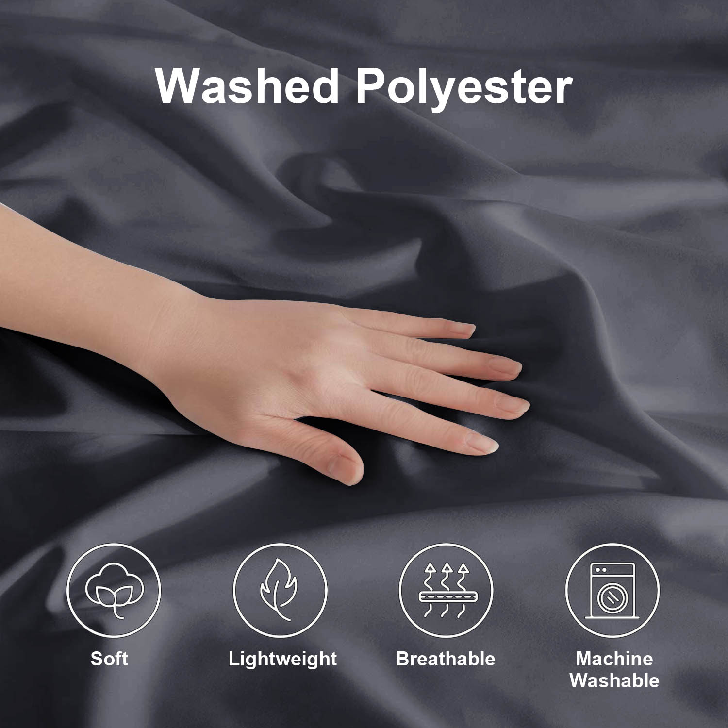 SORMAG Duvet Cover Set Queen Dark Grey photo 5