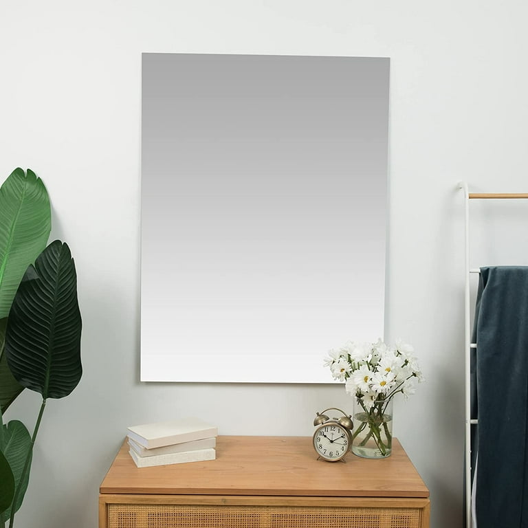 Hamilton Hills New Frameless Lightweight Beveled Mirror 30 x 40 Wall Mirror  for Bathroom Vanity with Bevel 