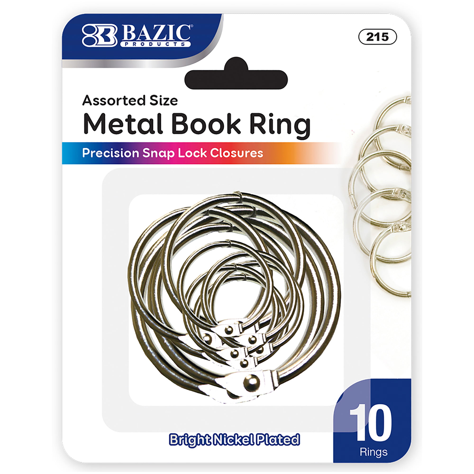 BAZIC 1" Metal Book Rings 12/Pack 
