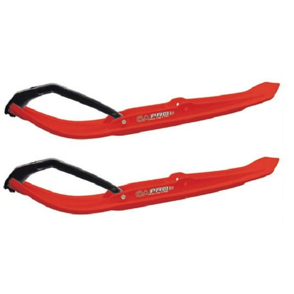 Pair of Red C&A Pro MTX 8" Snowmobile Mountain/Trail Skis W/Black C&A Loops