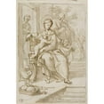 thumbnail image 3 of School of Domenico Piola 11x14 Black Modern Framed Museum Art Print Titled - Holy Family with Saint Anne and Infant Saint John the Baptist, 3 of 5