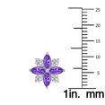thumbnail image 3 of SZUL Women's 1 CTW Marquise Shape Amethyst and Lab Grown Diamond Flower Earrings in 10K White Gold, 3 of 4