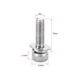 thumbnail image 2 of Uxcell M3x0.47'' Tornillos de cabeza hexagonal de acero inoxidable tono plateado 10pcs, 2 of 2