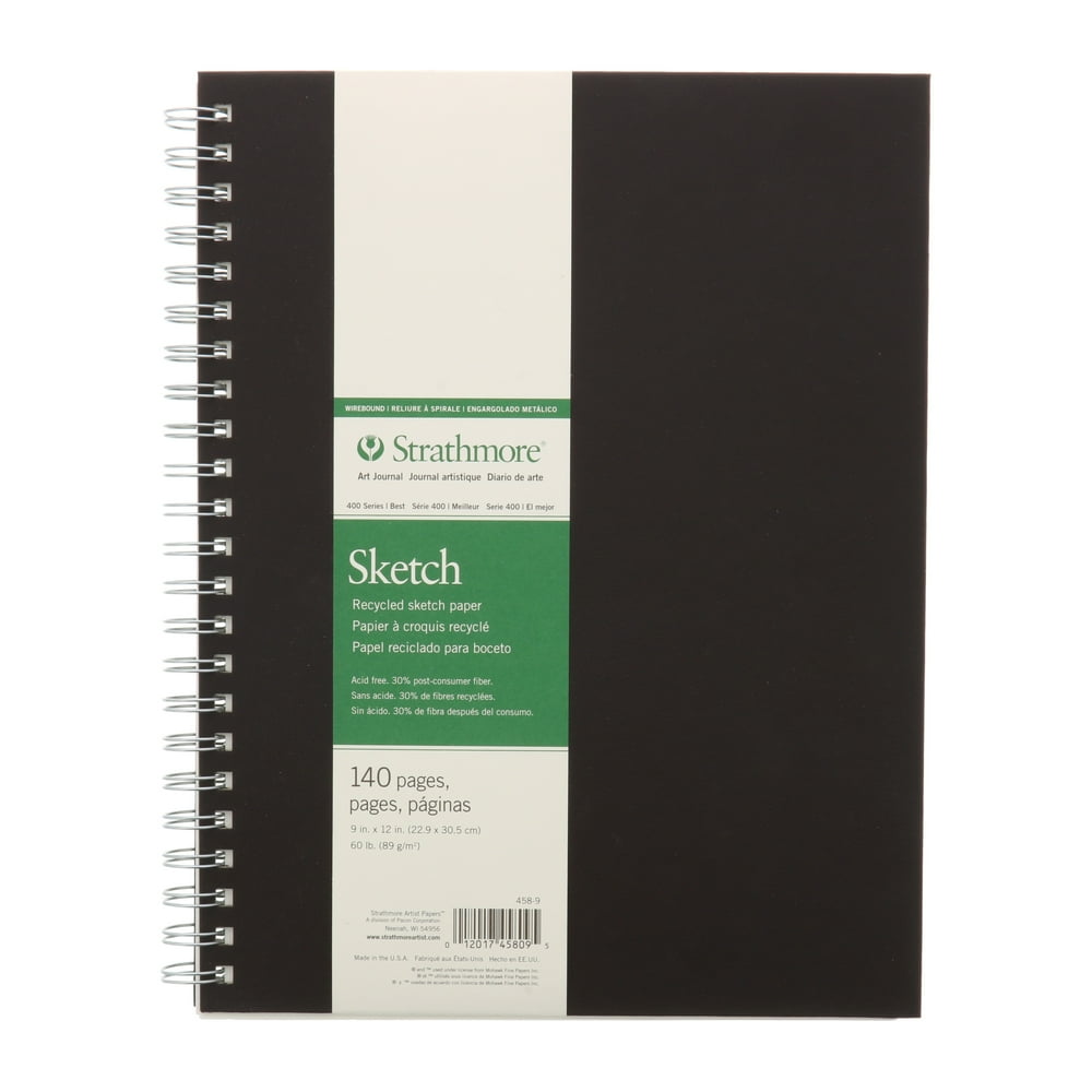 Strathmore Wirebound Recycled Sketchbook, 9in x 12in
