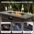 thumbnail image 3 of STARY 8 Pieces Outdoor Furniture Set with Fire Pit Table, Wicker Patio Sectional Sofas, All-Weather Outdoor Conversation Set for Garden, Cream, 3 of 9