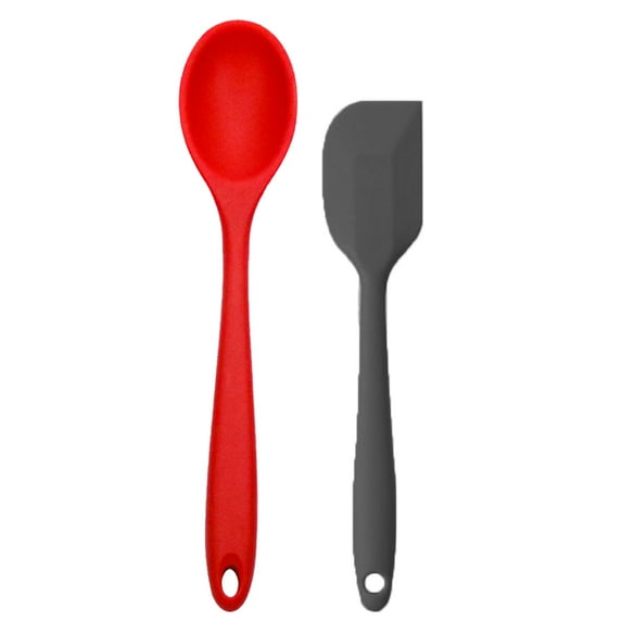 2 Piece Mini Kitchen Utensil Set- Silicone Kitchen Tools with Spoons