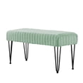 thumbnail image 2 of HOME SOFT THINGS OTOMAN/TABURETE SUPER SUAVE DE PIEL SINTÉTICA. OTOMAN TAPIZADO PARA REPOSAPIÉS CON PATAS DE METAL NEGRO Y ASIENTO ACOLCHADO. 116X40X55CM , ESPUMA DE MAR, 2 of 3