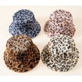thumbnail image 3 of LinYooLi Trendy Winter Unisex Bucket Hats Leopard Warm Soft Fluffy Fisherman Hat Travel Outdoor, 3 of 5