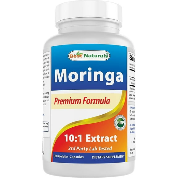 Best Naturals Moringa 15000 mg Equivalent per Serving - 180 Capsules - Superfood Nutrients for Healthy Wellbeing